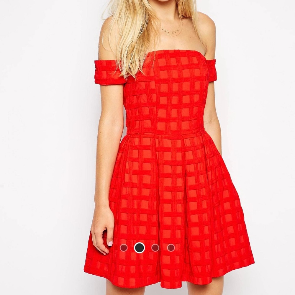 ASOS Bardot Textured Prom Dress